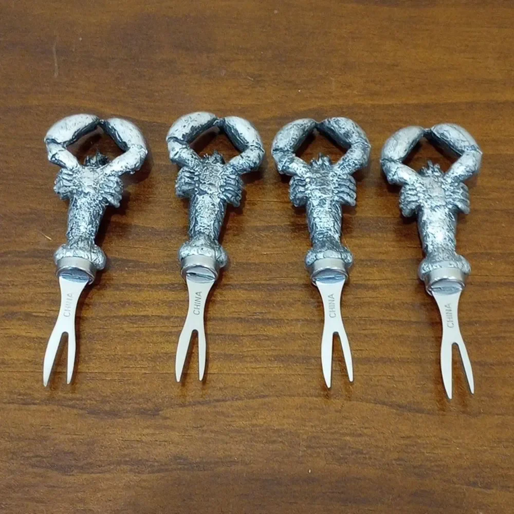 Boston Warehouse Dellarobbia Lobster Shaped Corn Pick Set